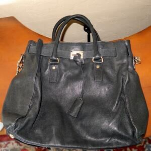 Authentic Michael Kors Hamilton Lg Purse Leather Handbag Top Handle Crossbody